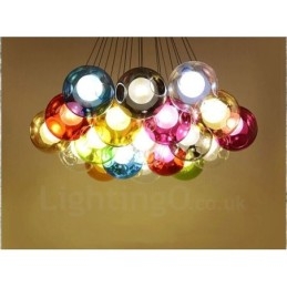 Kreatywna lampa w kształcie rybki w stylu nordyckim, przywracająca dawne sposoby, szklana, kreatywna lampa wisząca Droplight (Jeśli zamówisz wiele szklanych kul, zostanie dostarczona z jedną zawieszką) (Wybierz ilość i kolor szklanej kuli poniżej)
