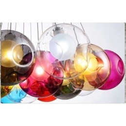 Kreatywna lampa w kształcie rybki w stylu nordyckim, przywracająca dawne sposoby, szklana, kreatywna lampa wisząca Droplight (Jeśli zamówisz wiele szklanych kul, zostanie dostarczona z jedną zawieszką) (Wybierz ilość i kolor szklanej kuli poniżej)