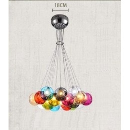 Kreatywna lampa w kształcie rybki w stylu nordyckim, przywracająca dawne sposoby, szklana, kreatywna lampa wisząca Droplight (Jeśli zamówisz wiele szklanych kul, zostanie dostarczona z jedną zawieszką) (Wybierz ilość i kolor szklanej kuli poniżej)