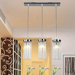 Nowoczesna współczesna kryształowa chromowana metalowa lampa wisząca