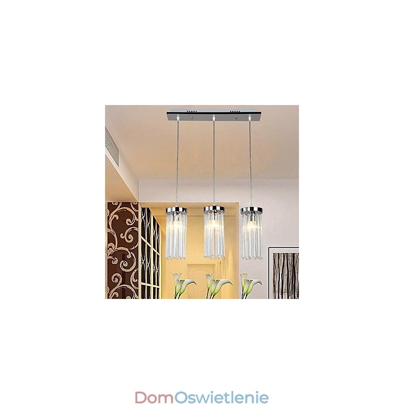 Nowoczesna współczesna kryształowa chromowana metalowa lampa wisząca
