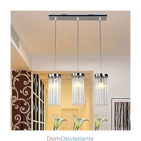 Nowoczesna współczesna kryształowa chromowana metalowa lampa wisząca Nowoczesna współczesna kryształowa chromowana metalowa lampa wisząca