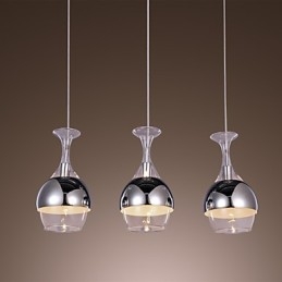 Nowoczesna kreatywna lampa wisząca z 3 światłami w kształcie kielicha