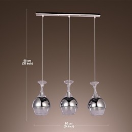 Nowoczesna kreatywna lampa wisząca z 3 światłami w kształcie kielicha