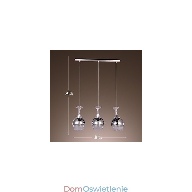 Nowoczesna kreatywna lampa wisząca z 3 światłami w kształcie kielicha