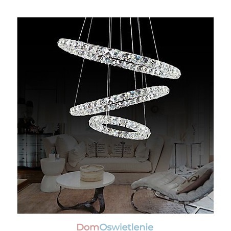 44W Nowoczesna współczesna lampa wisząca z metalu w kolorze chromu kryształowego 44W Nowoczesna współczesna lampa wisząca z metalu w kolorze chromu kryształowego