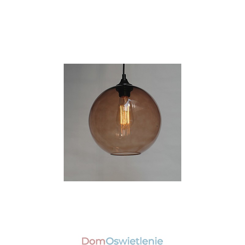 Nowoczesna lampa wisząca ze szkła w okrągłym brązowym kształcie bańki