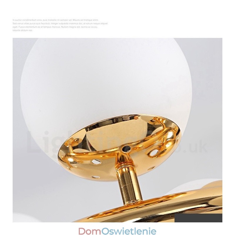 8-punktowy nowoczesny żyrandol z kloszem szklanym