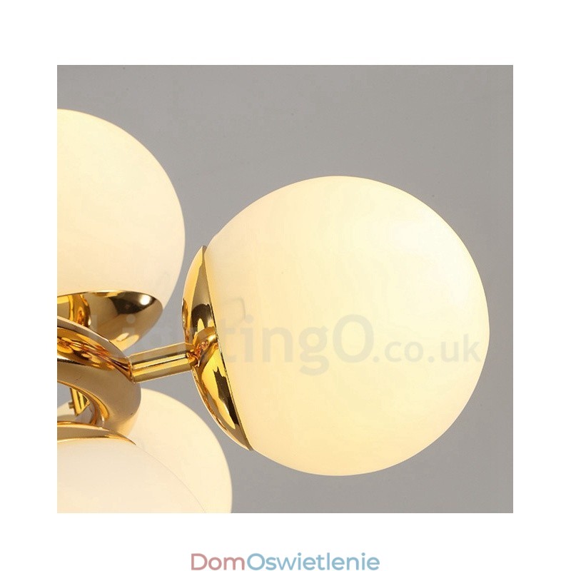 8-punktowy nowoczesny żyrandol z kloszem szklanym