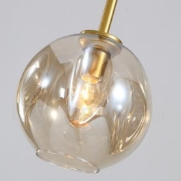 Nowoczesny, współczesny żyrandol z 7 światłami i kloszem z przezroczystego szkła