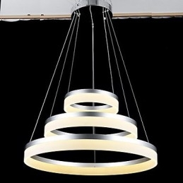 Okrągła lampa wisząca Nowoczesne lampy akrylowe Oświetlenie Luksusowe trzy pierścienie Lampy sufitowe Oprawy