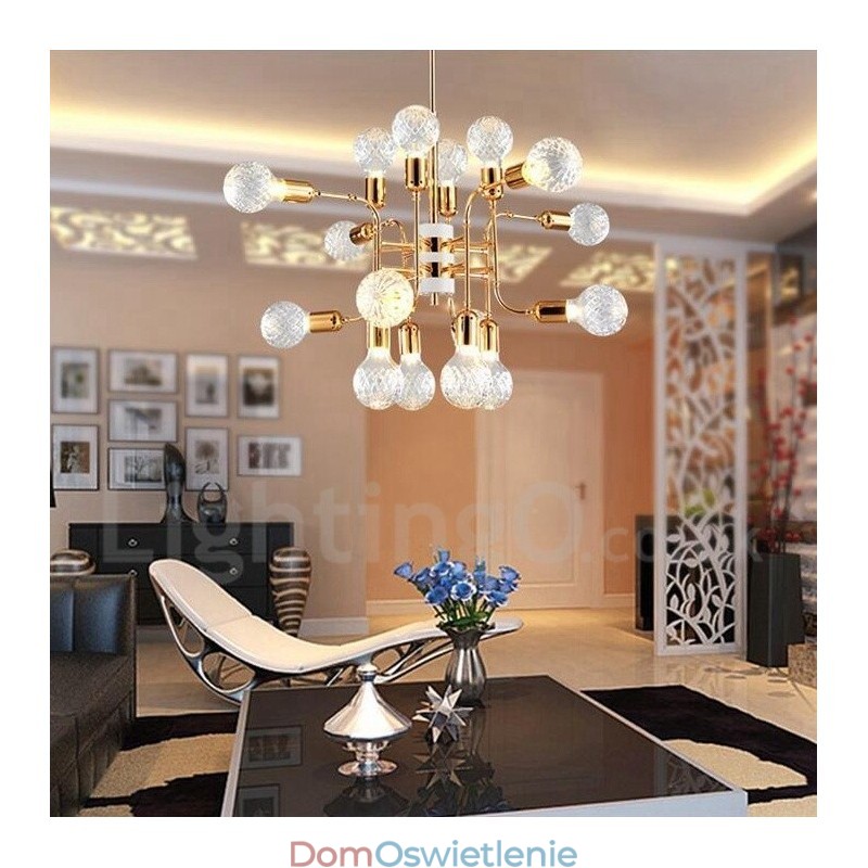 4-poziomowa nowoczesna współczesna lampa żyrandolowa na 16 świateł