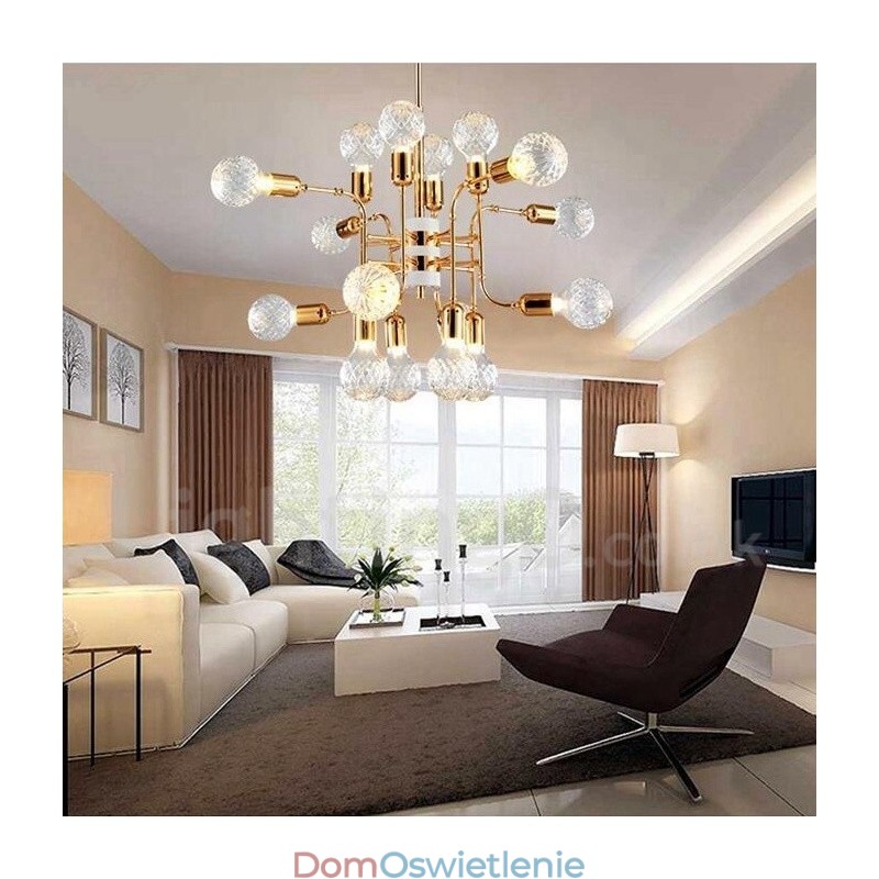 4-poziomowa nowoczesna współczesna lampa żyrandolowa na 16 świateł