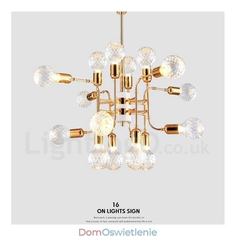 4-poziomowa nowoczesna współczesna lampa żyrandolowa na 16 świateł