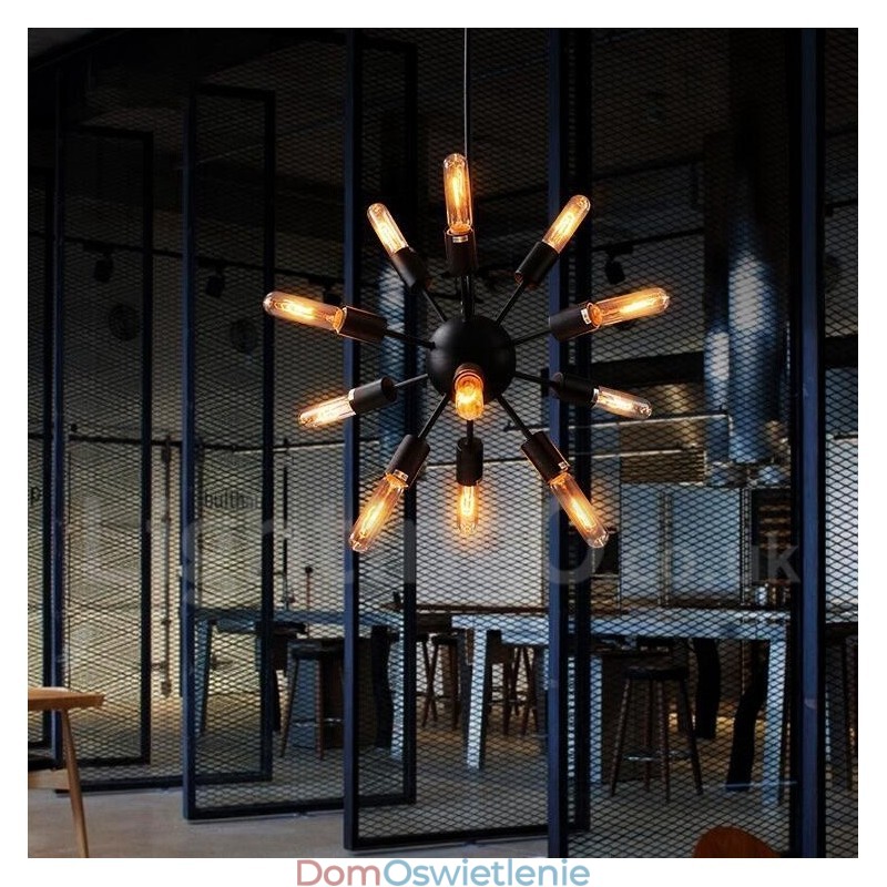 12-punktowy żyrandol retro vintage Sputnik