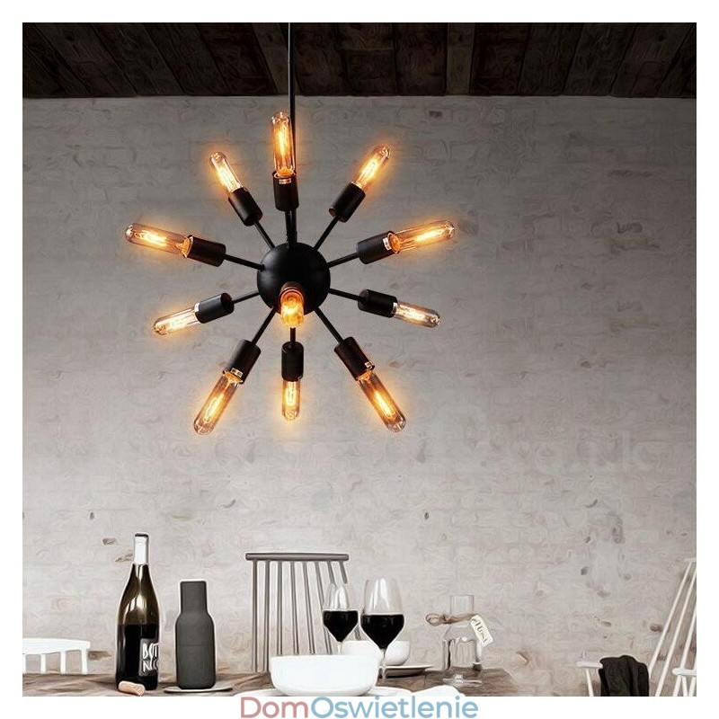 12-punktowy żyrandol retro vintage Sputnik