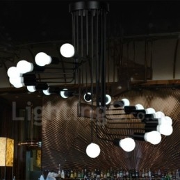Czarny współczesny żyrandol lampa światło