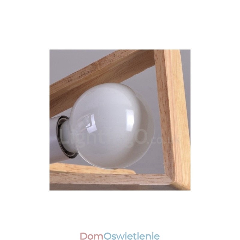Drewniana lampa żyrandolowa z jednym poziomem i pięcioma światłami w nowoczesnym stylu