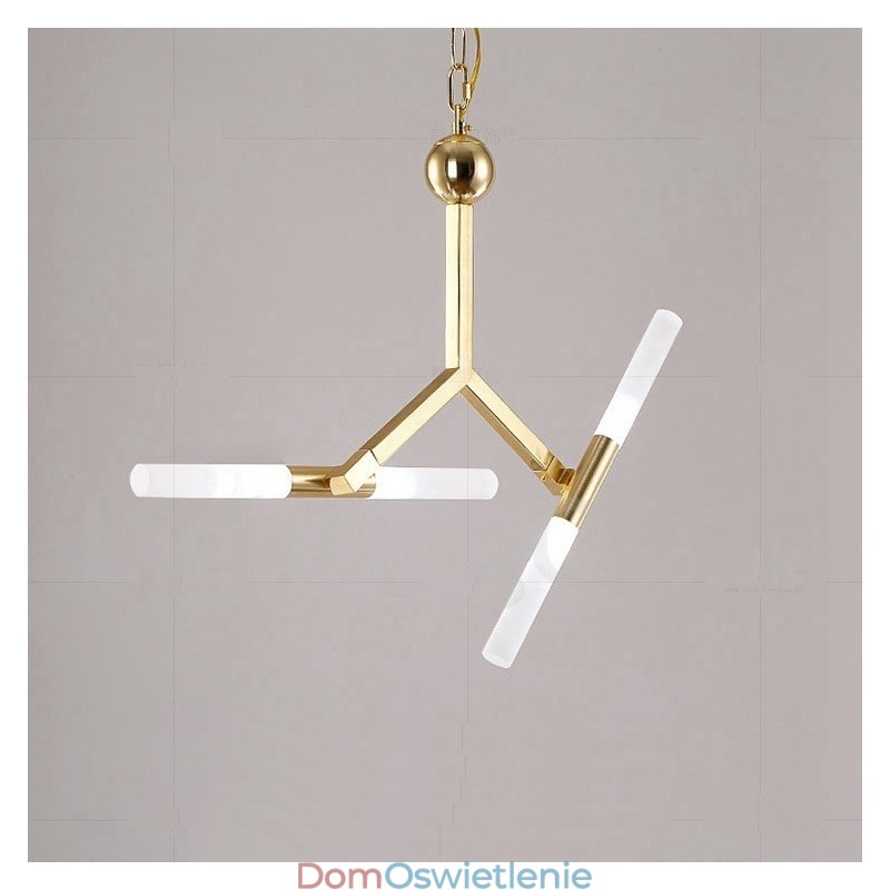 Nowoczesna współczesna lampa żyrandolowa 2-poziomowa z 4 światłami w kolorze złotym