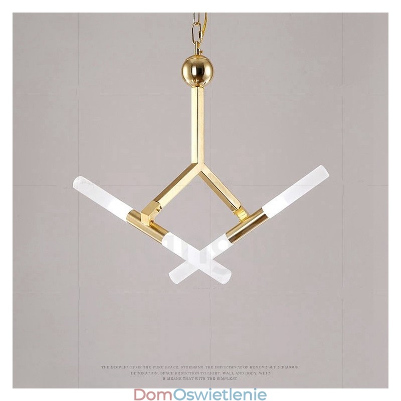 Nowoczesna współczesna lampa żyrandolowa 2-poziomowa z 4 światłami w kolorze złotym
