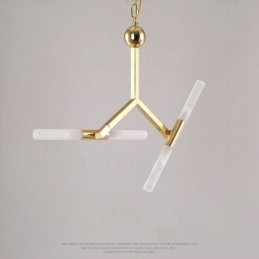 Nowoczesna współczesna lampa żyrandolowa 2-poziomowa z 4 światłami w kolorze złotym