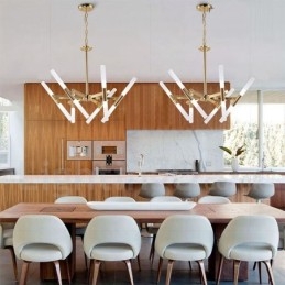 Nowoczesna współczesna lampa żyrandolowa 2-poziomowa 12-punktowa w kolorze złotym