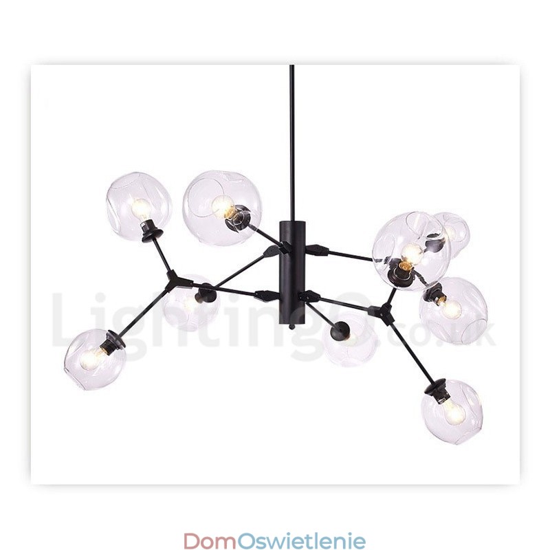 Żyrandol z kloszem szklanym w stylu nowoczesnym i współczesnym