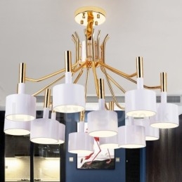 Nowoczesna współczesna lampa żyrandolowa 12 świateł 2-poziomowa