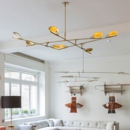 Nowoczesna współczesna lampa żyrandolowa z 8 światłami