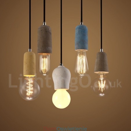 1 Światło Rustykalna lampa wisząca z betonu Lodge 1 Światło Rustykalna lampa wisząca z betonu Lodge