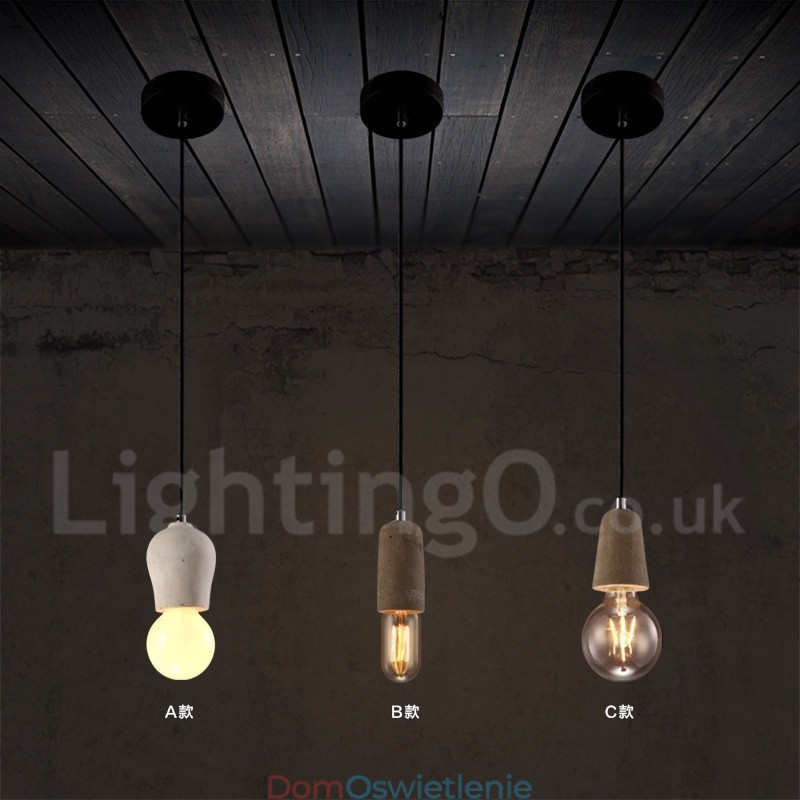 1 Światło Rustykalna lampa wisząca z betonu Lodge