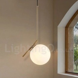 1-punktowa nowoczesna lampa wisząca z kloszem szklanym