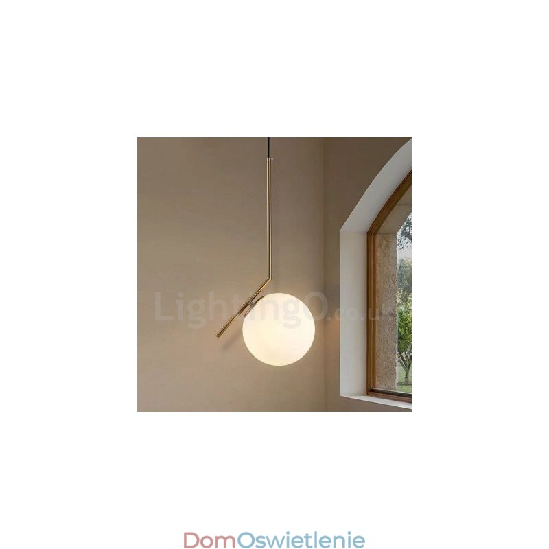 1-punktowa nowoczesna lampa wisząca z kloszem szklanym
