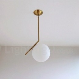 1-punktowa nowoczesna lampa wisząca z kloszem szklanym