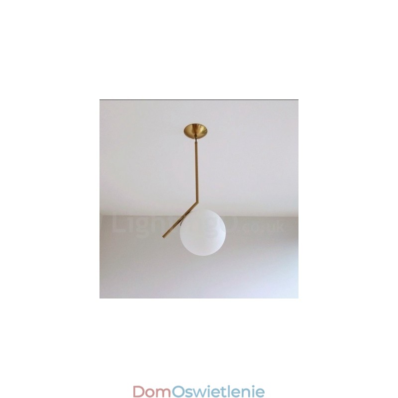 1-punktowa nowoczesna lampa wisząca z kloszem szklanym