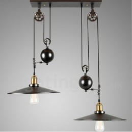 2 światła Country Vintage Metalowa lampa wisząca