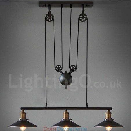 3-punktowa lampa wisząca z metalu w stylu vintage 3-punktowa lampa wisząca z metalu w stylu vintage