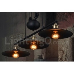 3-punktowa lampa wisząca z metalu w stylu vintage