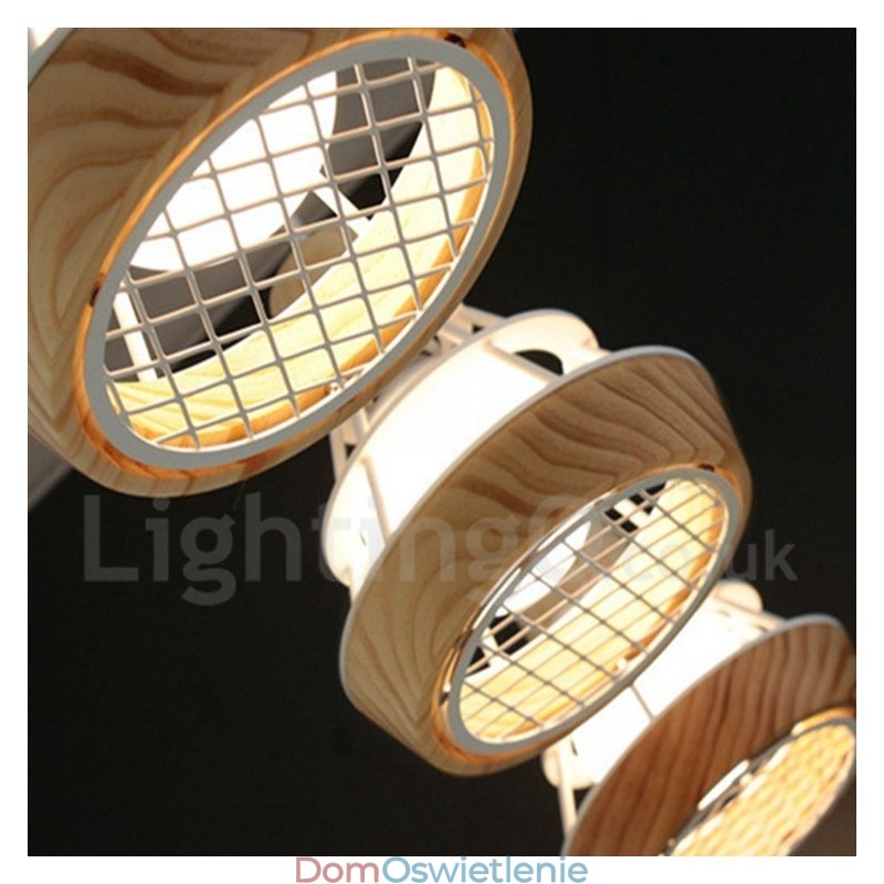 Jadalnia Metalowa Drewniana Lampa Wisząca