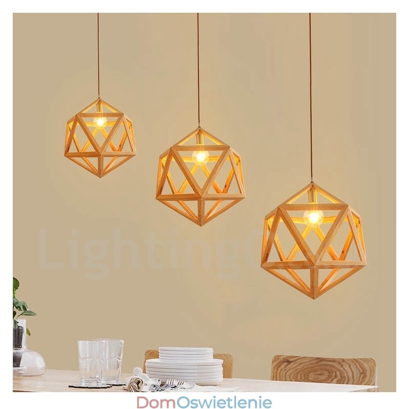 1 Światło Nowoczesna Współczesna Drewniana Lampa Wisząca