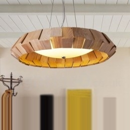 Nowoczesna współczesna lampa wisząca z drewna