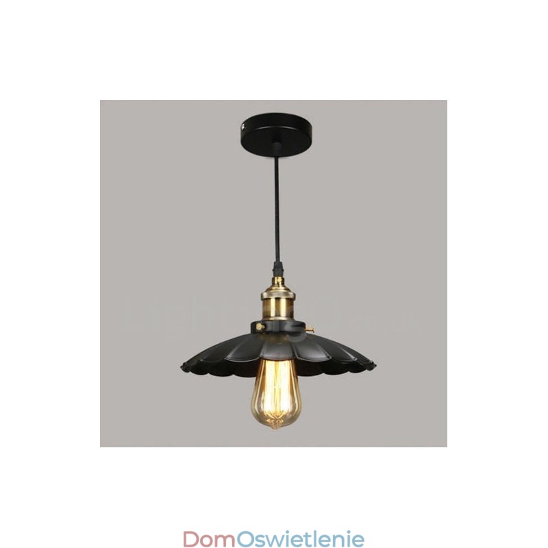 Czarna metalowa lampa wisząca vintage