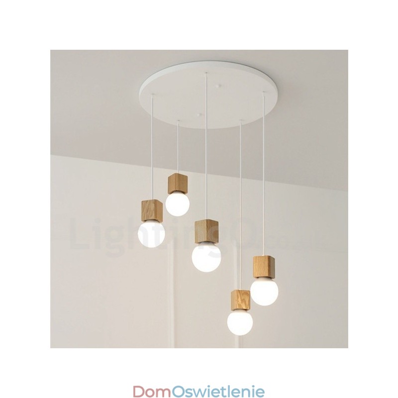 5-cio letnia lampa wisząca w stylu rustykalnym z drewna