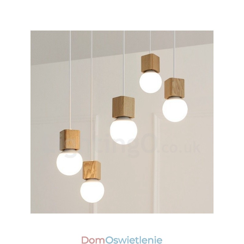 5-cio letnia lampa wisząca w stylu rustykalnym z drewna