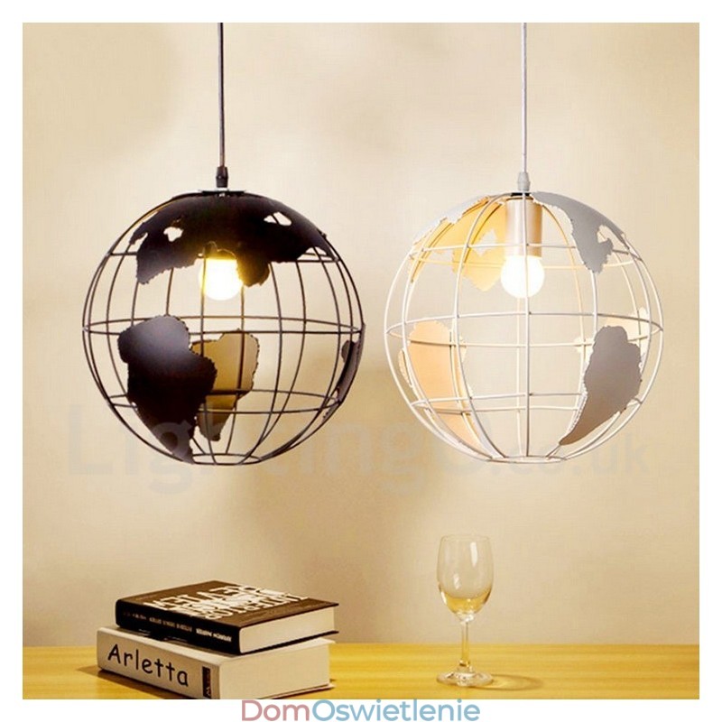 Wisząca lampa metalowa Country Vintage Globe