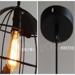 Wisząca lampa metalowa Country Vintage Globe