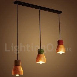 Lampa wisząca Vintage Wood Concrete