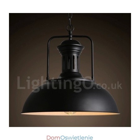 Czarna lampa wisząca z metalu w stylu vintage Czarna lampa wisząca z metalu w stylu vintage