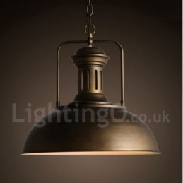 Czarna lampa wisząca z metalu w stylu vintage