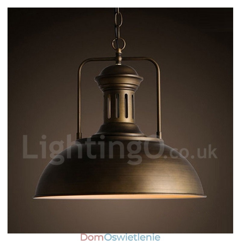 Czarna lampa wisząca z metalu w stylu vintage